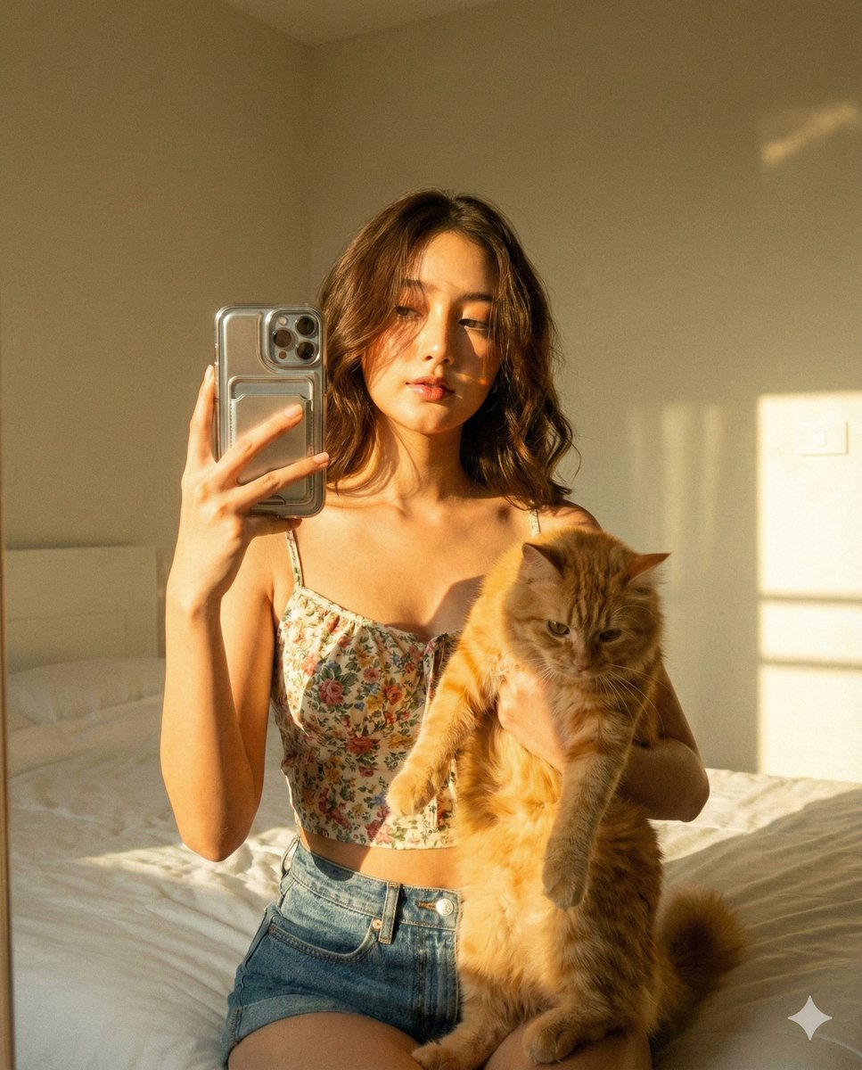 Early 2000s Digital Camera Mirror Selfie AI image template preview
