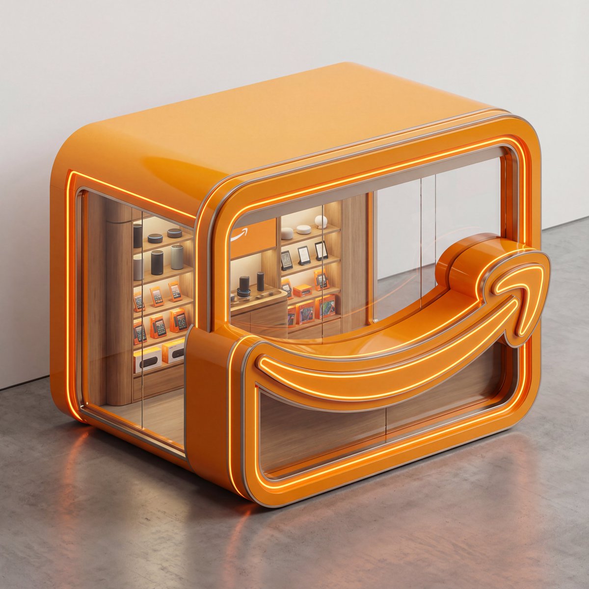 3D Isometric Luxury Pop-Up Kiosk Render AI image template preview