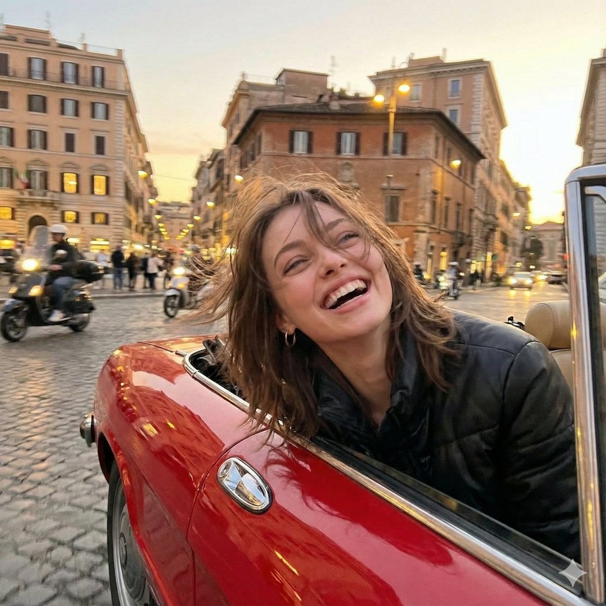 Spontaneous Twilight Rome Convertible Shot AI image template preview