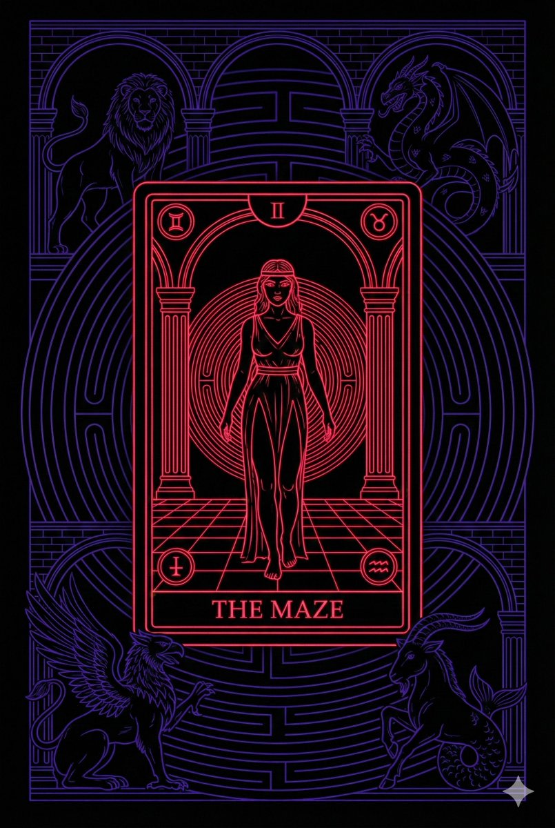 3D Effect Tarot Card Generation using Advancing/Receding Colors AI image template preview