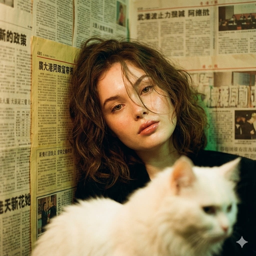 Photorealistic Hong Kong Retro Portrait Prompt AI image template preview