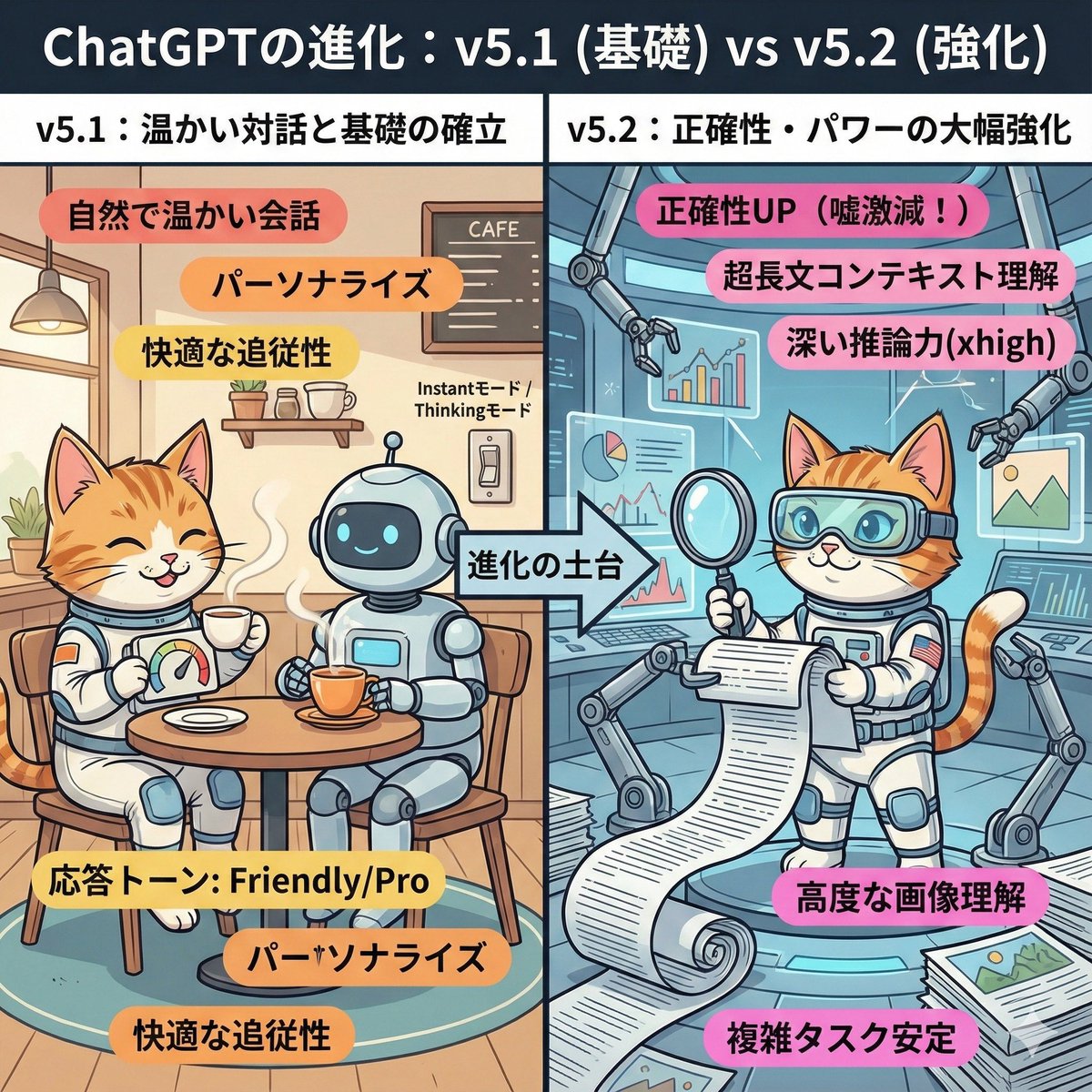 ChatGPT v5.1 vs v5.2 Evolution Infographic Prompt AI image template preview