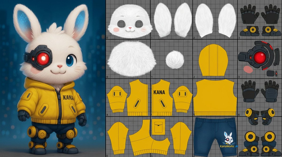 Prompt for UV Unwrapping a 3D Model AI image template preview