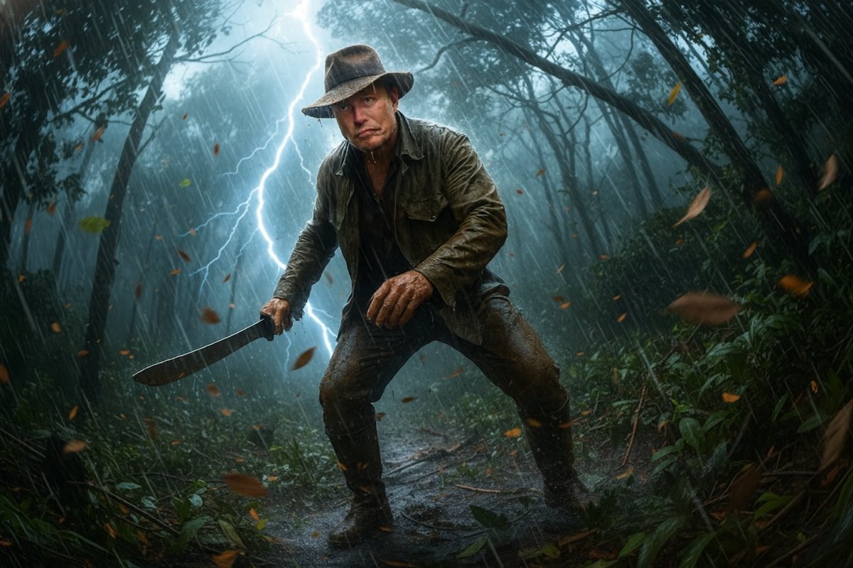 Jungle Explorer Scene Prompt AI image template preview