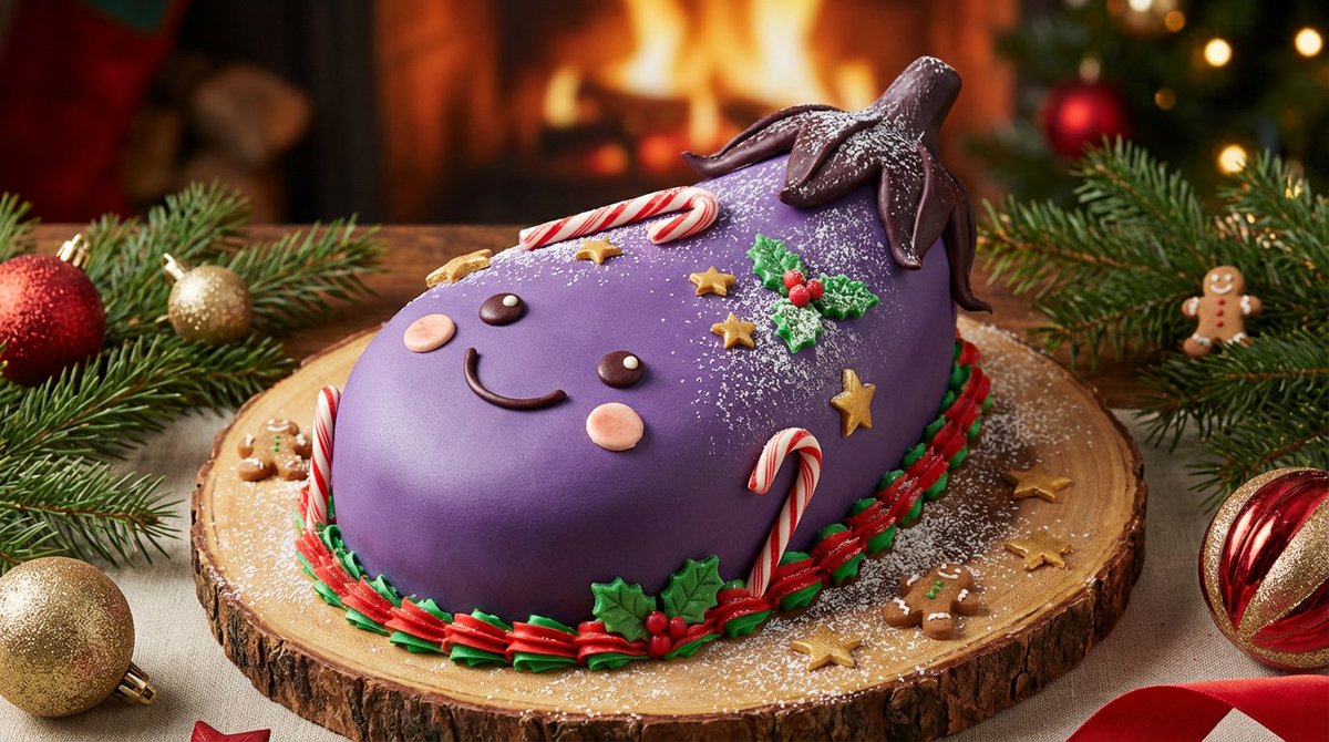 Turn a reference image into a realistic Christmas cake AI image template preview