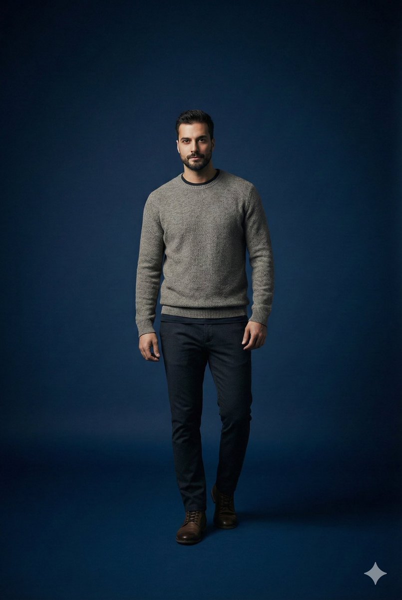 Studio portrait parameter-style prompt for a male subject AI image template preview