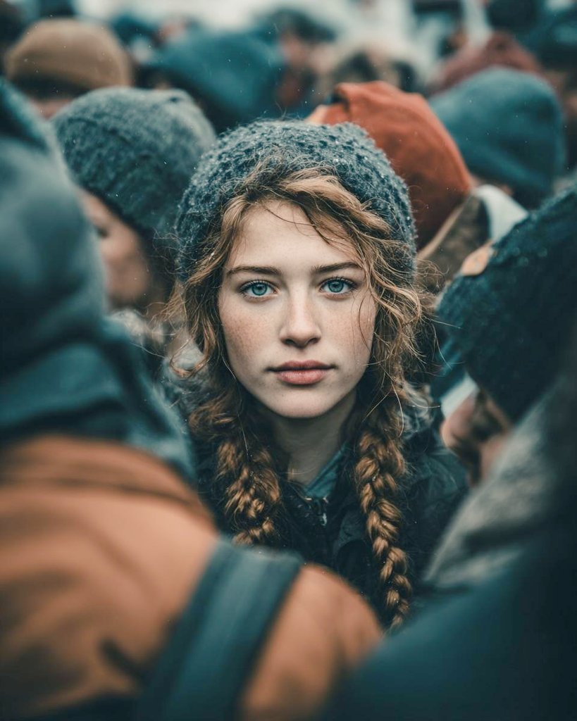 Cinematic Street Portrait Prompt for Nano Banana Pro AI image template preview