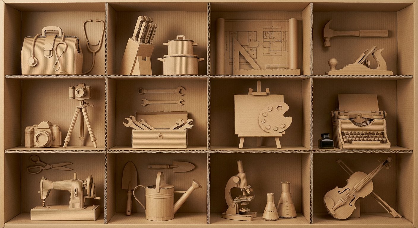 瓦楞纸艺术作品框格展示 AI image template preview