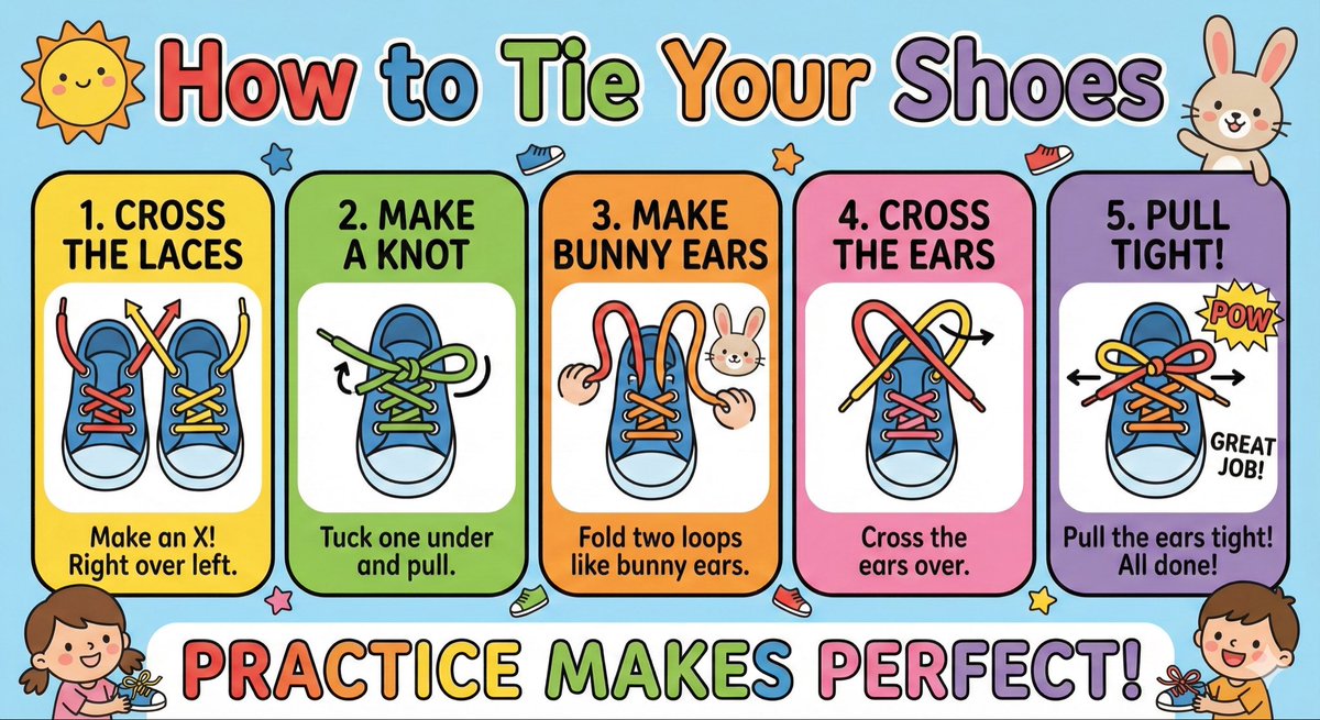 Kids' How-To Poster Prompt AI image template preview