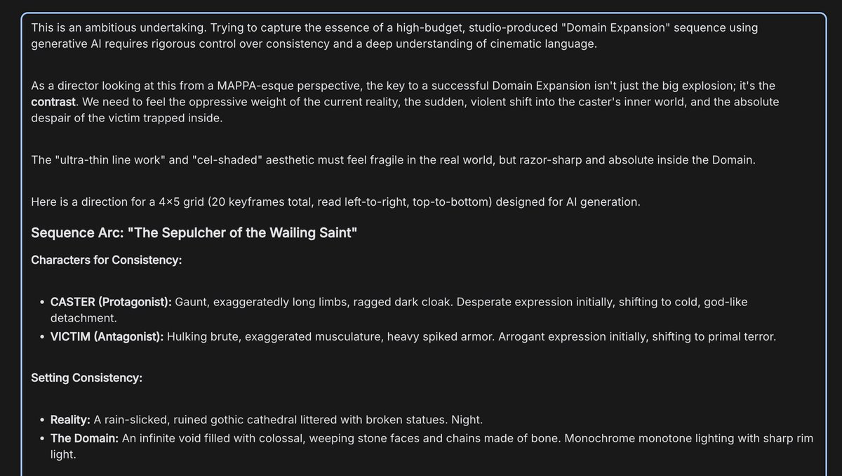 Anime Keyframe Sequence for Domain Expansion AI image template preview