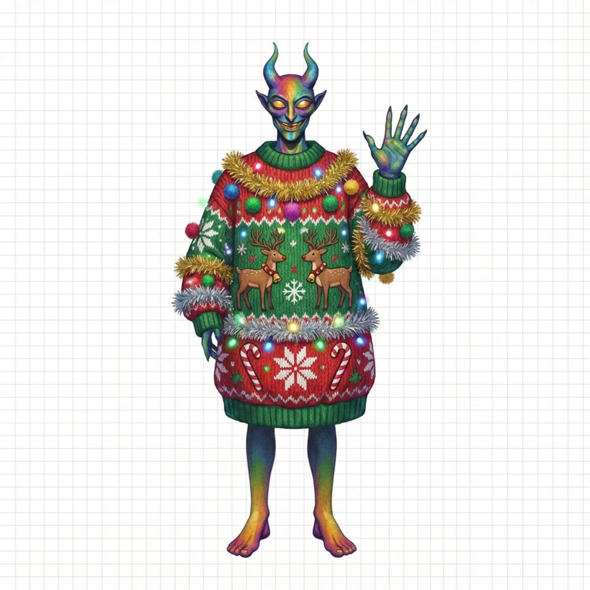 Ugly Christmas Sweater Prompt Template AI image template preview