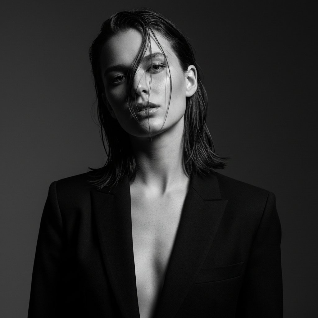 Ultra-Realistic Editorial Fashion Portrait Prompt AI image template preview