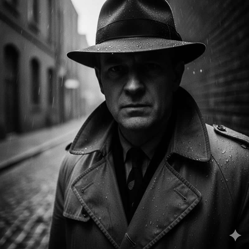Cinematic Noir Portrait Prompt AI image template preview
