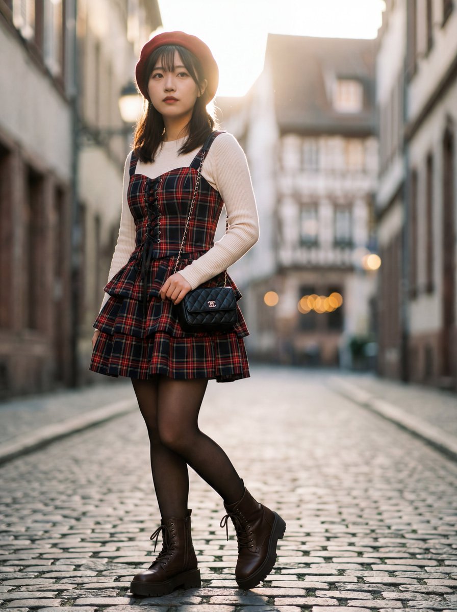 Ultra-Detailed Gothic Lolita Fashion Portrait AI image template preview