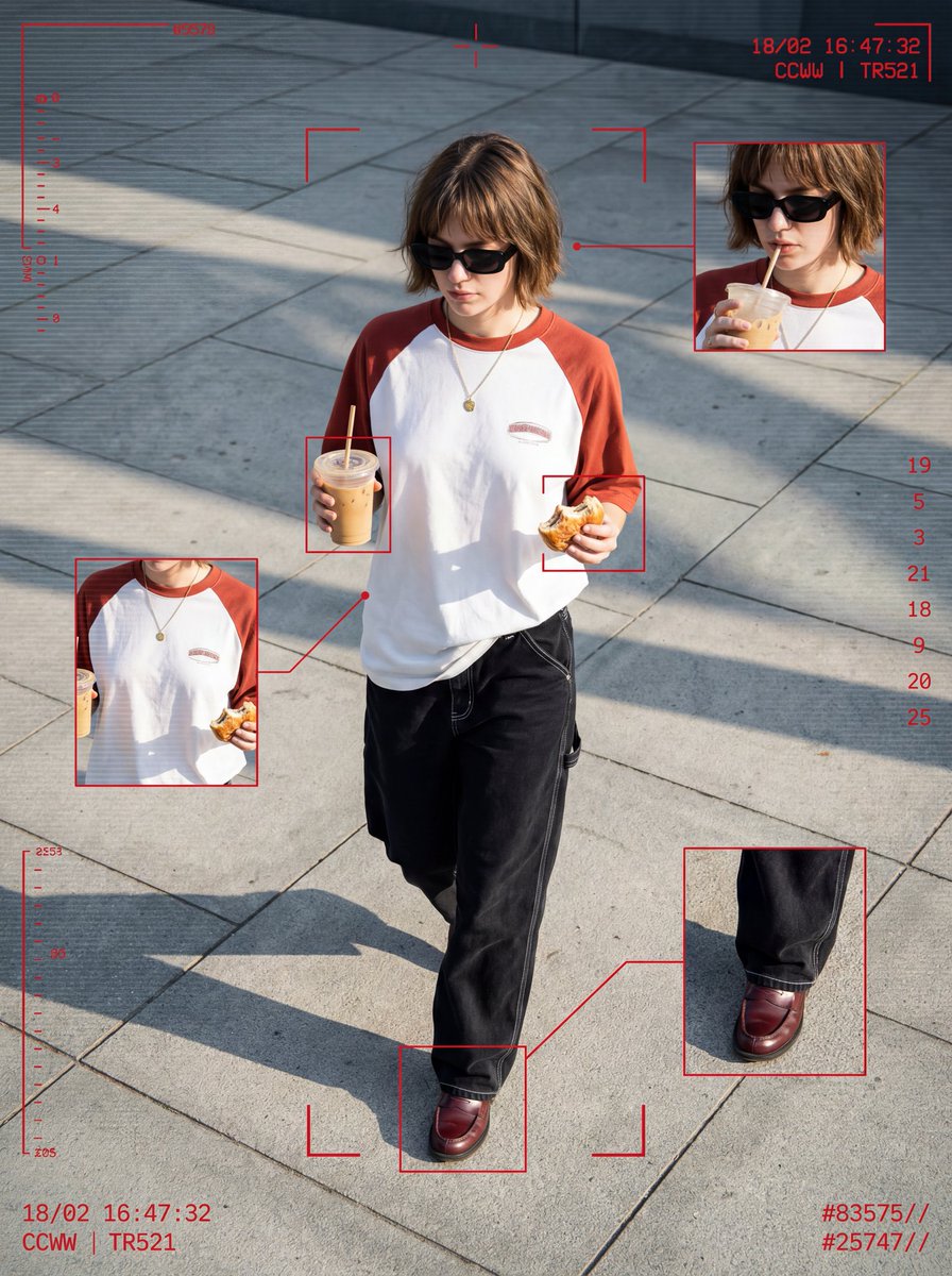 Cyber-Grunge Surveillance Fashion Editorial AI image template preview