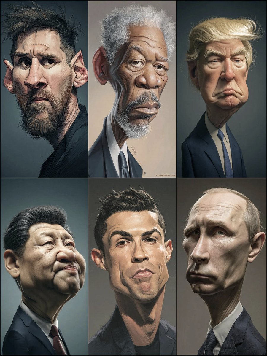 Structured Prompt for Hyperrealistic Caricature Portrait AI image template preview