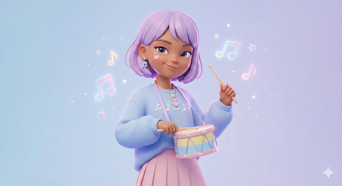 3D Polished Character Portrait (Pastel Anime Style) example 3