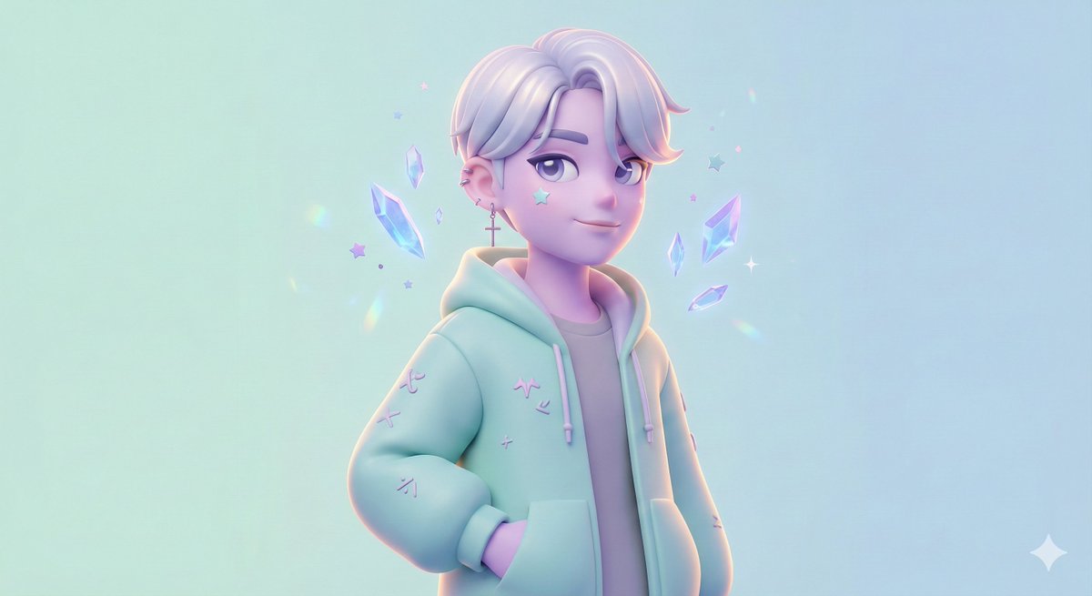 3D Polished Character Portrait (Pastel Anime Style) example 2