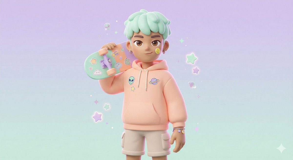 3D Polished Character Portrait (Pastel Anime Style) example 4