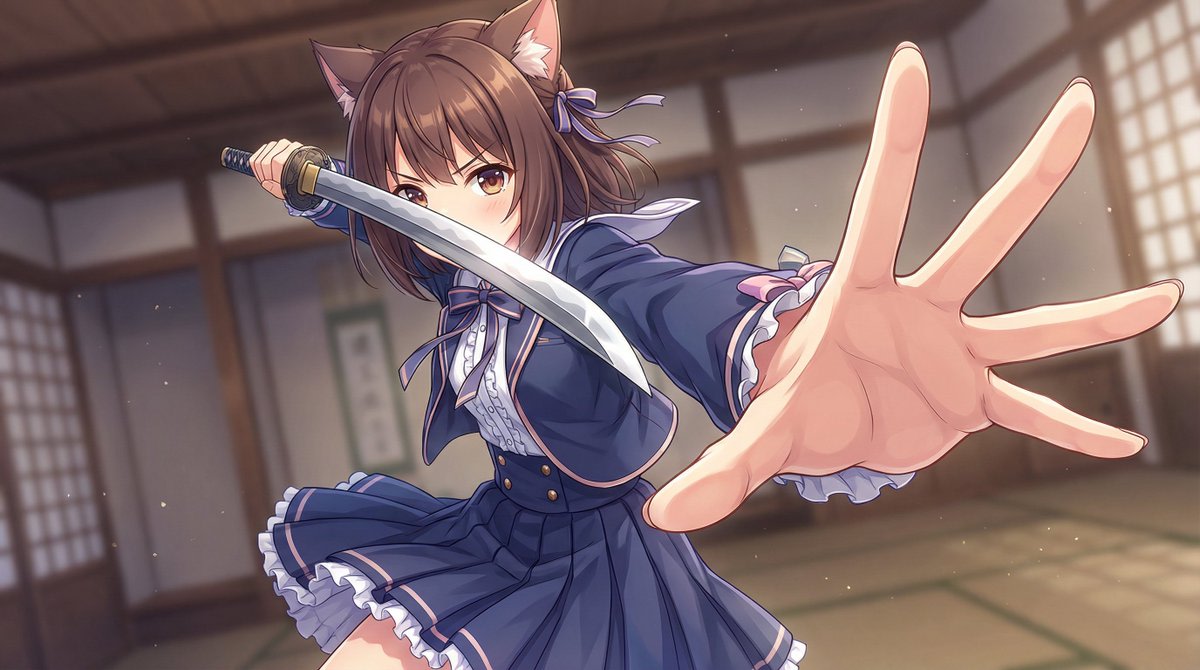 Dynamic Wide-Angle Action Pose Prompt (Gatotsu Style) AI image template preview