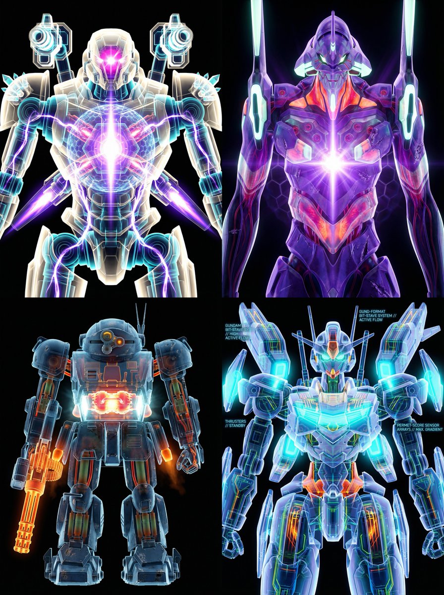 X-Ray/Thermal Visualization Prompt for Mecha (VOTOMS Scopedog) AI image template preview