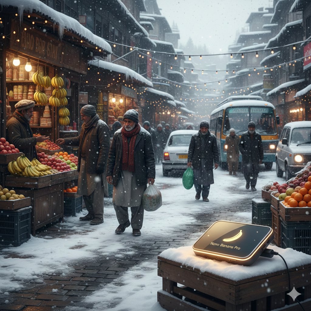 Kashmir Winter Promotional Scene Prompt AI image template preview