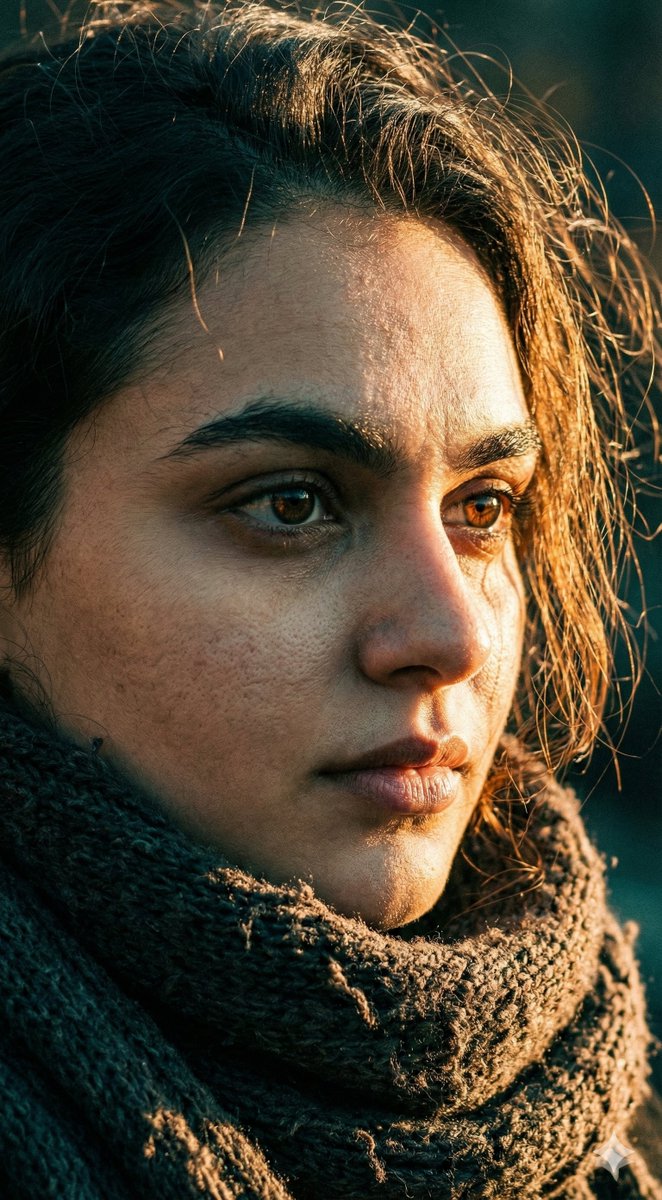 Cinematic Close-up Portrait with Dramatic Lighting AI image template preview