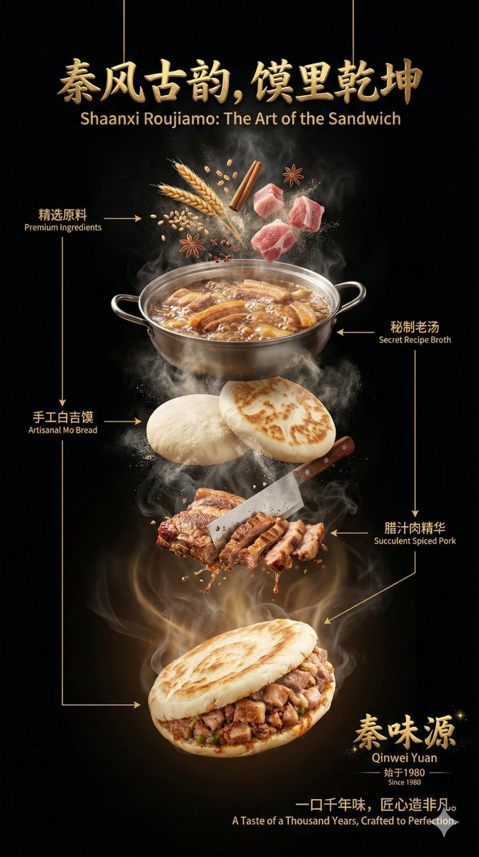 Advanced Commercial Food/Product Poster Template with Vertical Layering AI image template preview