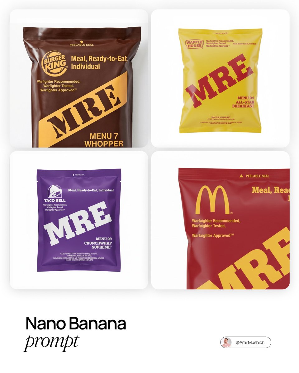 MRE Package Design Prompt (Big Brands) AI image template preview