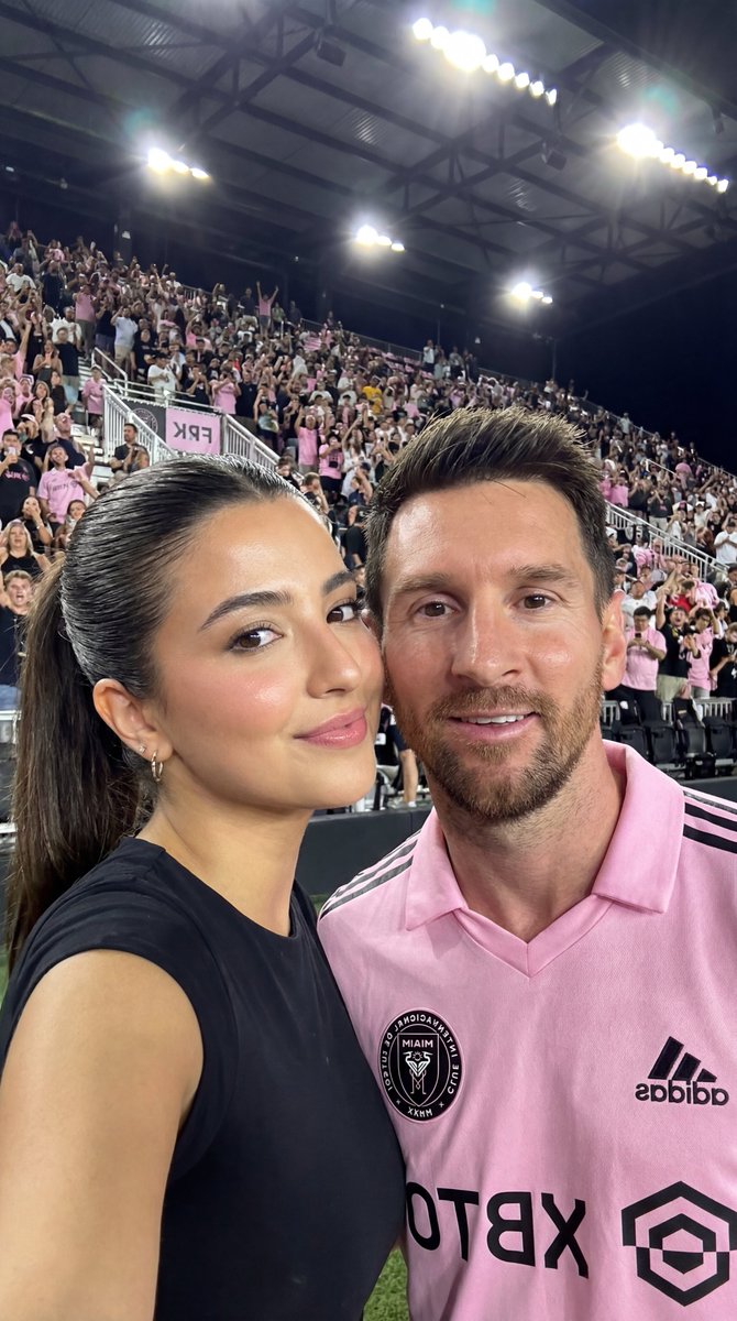 Messi and Influencer Stadium Selfie (Identity Locked) AI image template preview