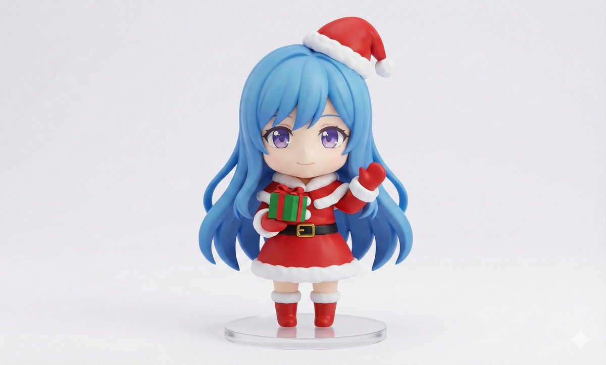 Chibi Santa Character Figure Generation Prompt AI image template preview