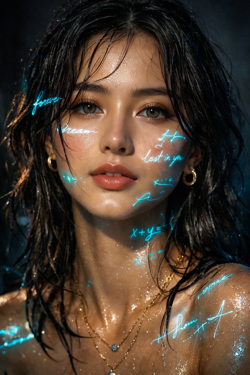 Cyber-Poetry Portrait Projection Prompt AI image template preview
