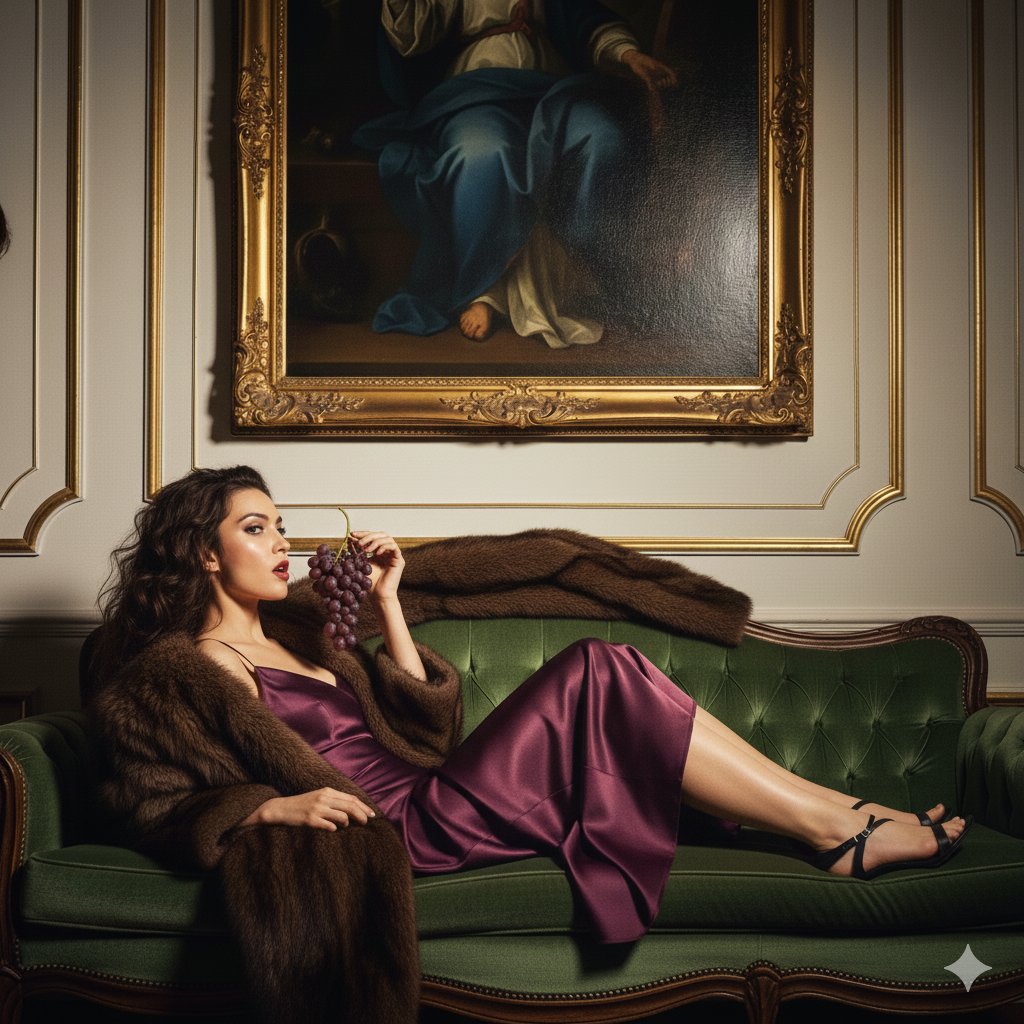 Baroque Decadence Indulgence Scene AI image template preview