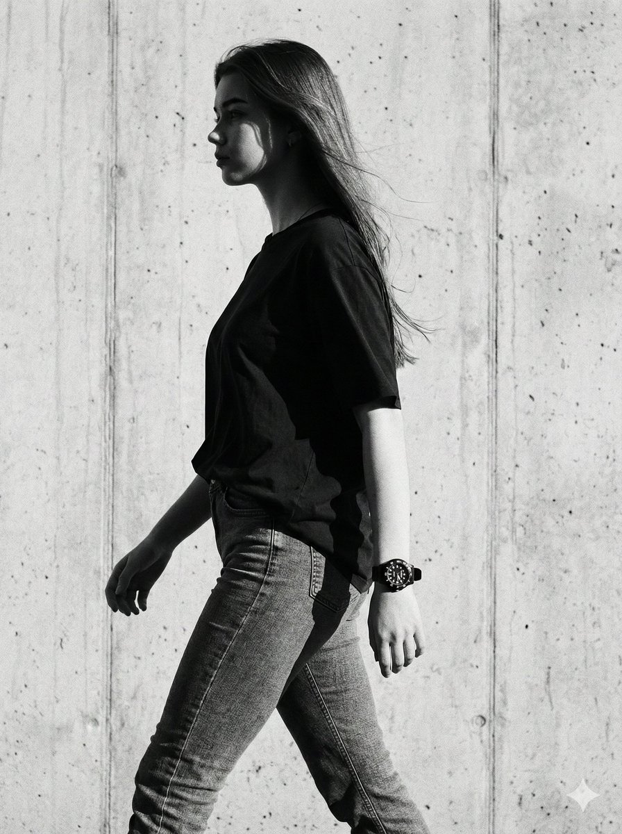 Cinematic Black-and-White High-Fashion Portrait AI image template preview