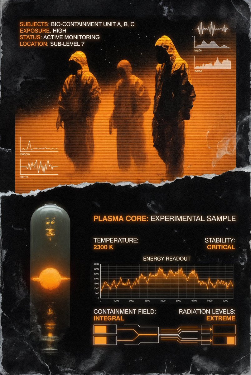 Minimalist Plasma Core Data Sheet AI image template preview
