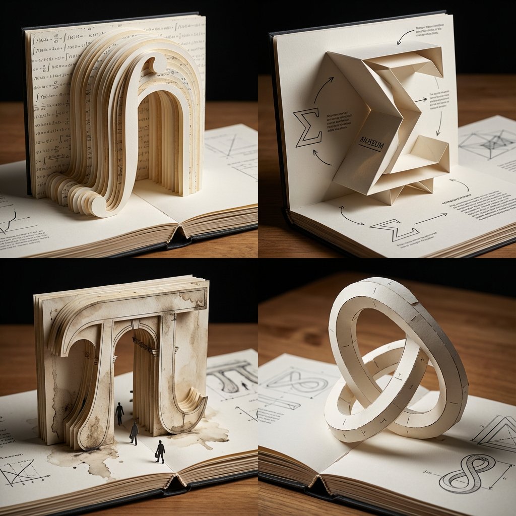 Pop-Up Paper Engineering of Mathematical Symbols AI image template preview