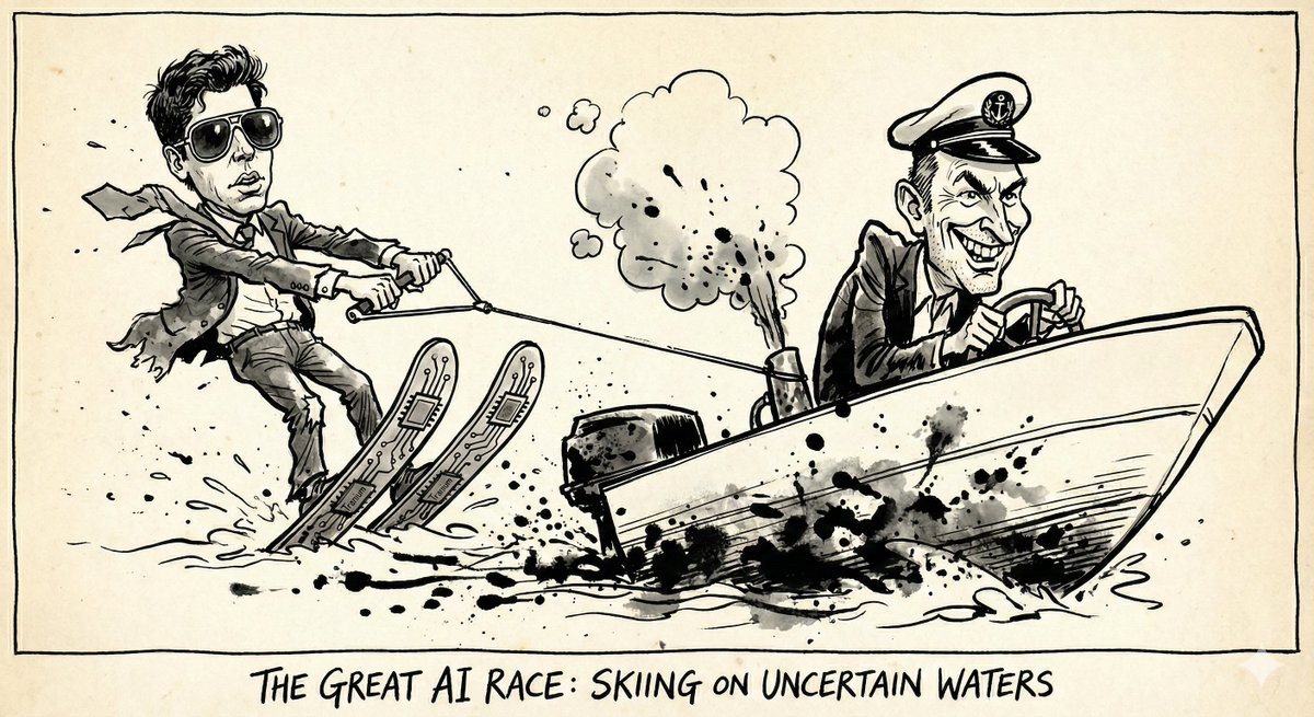 Sam Altman Waterskiing Behind Andy Jassy AI image template preview