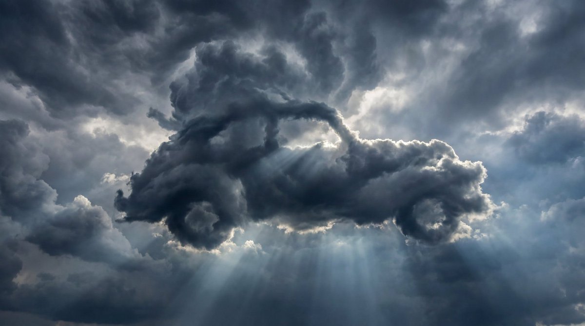 Dramatic Cloud Formation Illusion AI image template preview