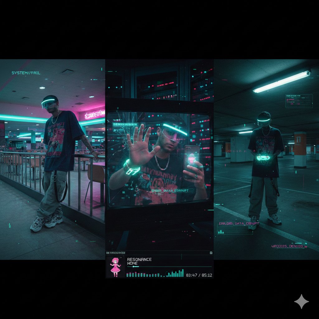 Cyber-Liminal Dream Sequence Triptych AI image template preview