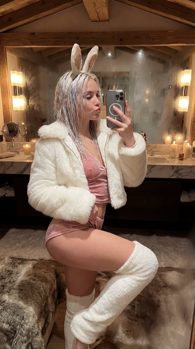 Après-Ski Naughty Bunny Selfie Prompt AI image template preview