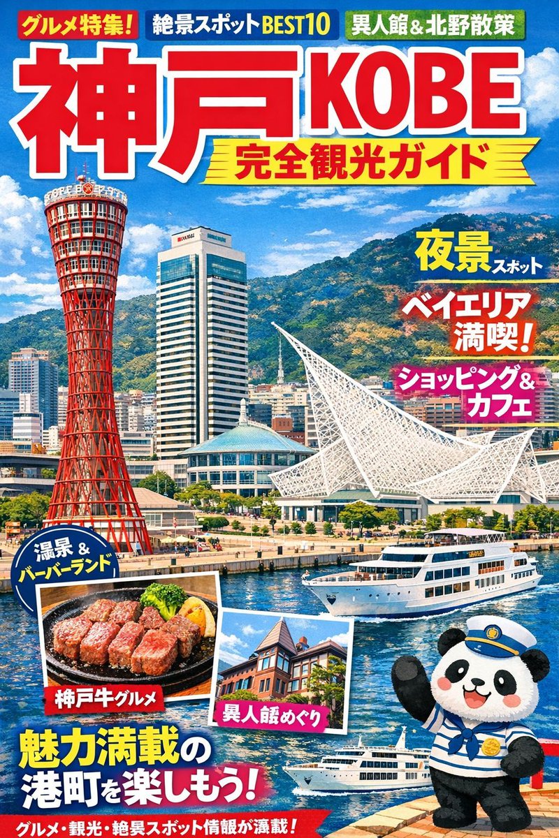 Magazine Cover Generation for Kobe Tourism AI image template preview