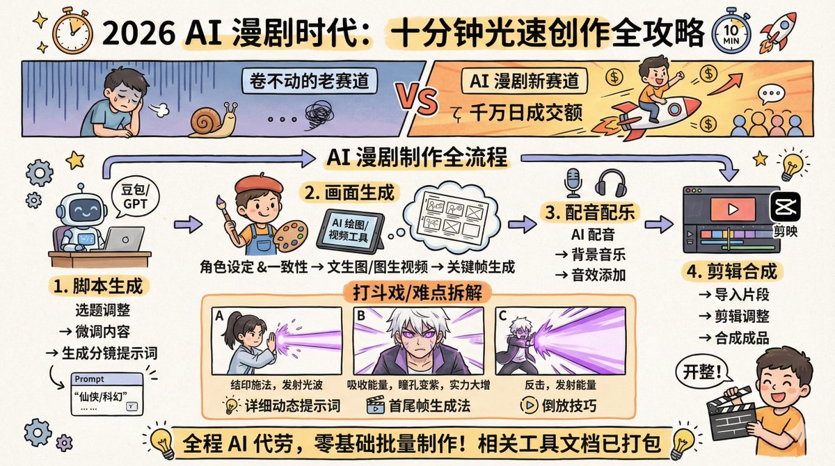 AI Comic Production Workflow and Infographic Prompt AI image template preview
