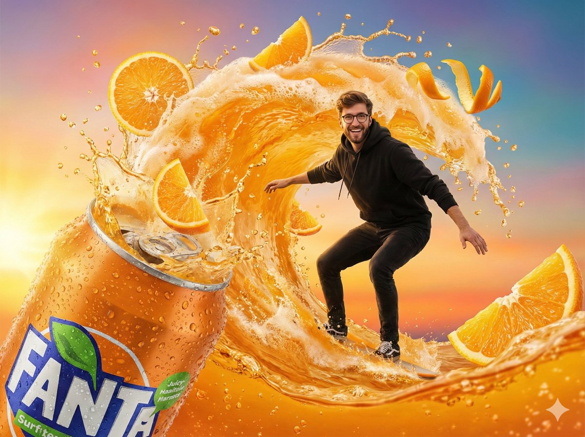 Fantasy Soda Commercial AI image template preview