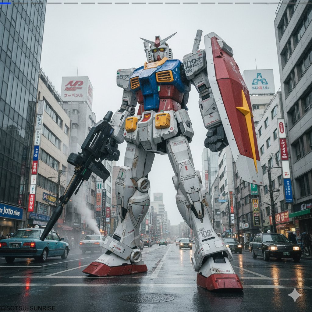 Gundam Model Detail Enhancement and Background Addition example 2