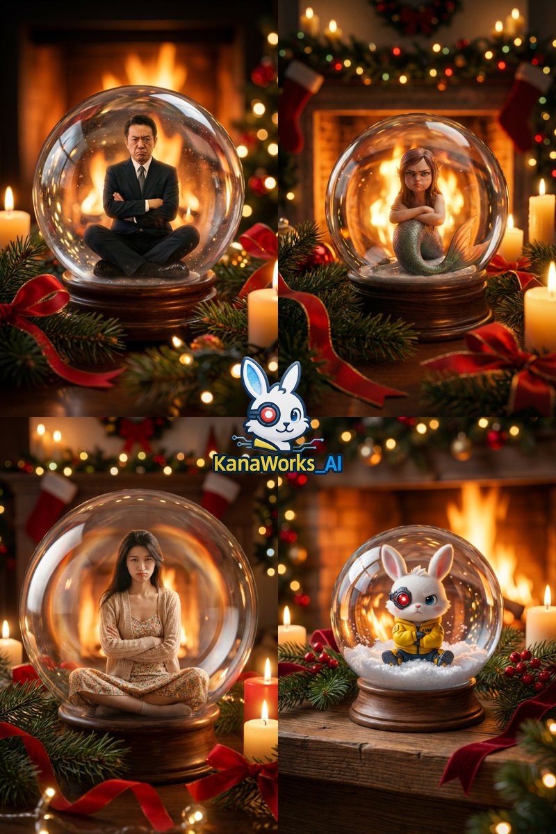 Christmas Snow Globe Prompt AI image template preview