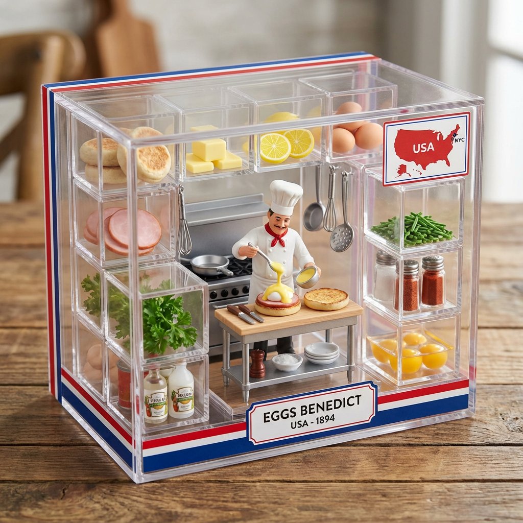 Culinary Origin Miniature Kitchen Display AI image template preview