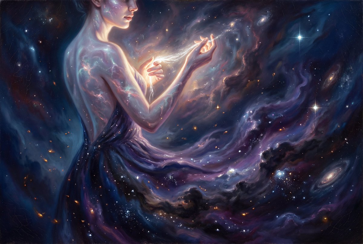 Grand Baroque Celestial Woman Oil Painting AI image template preview