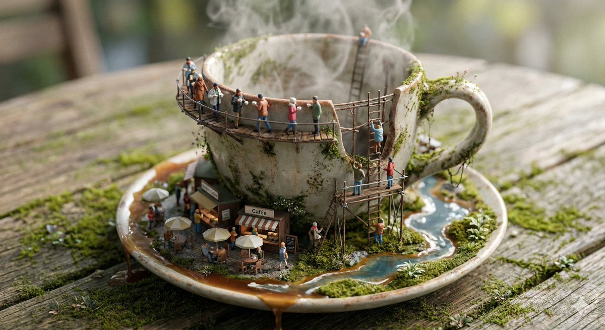 Miniature Ecosystem Diorama Prompt AI image template preview