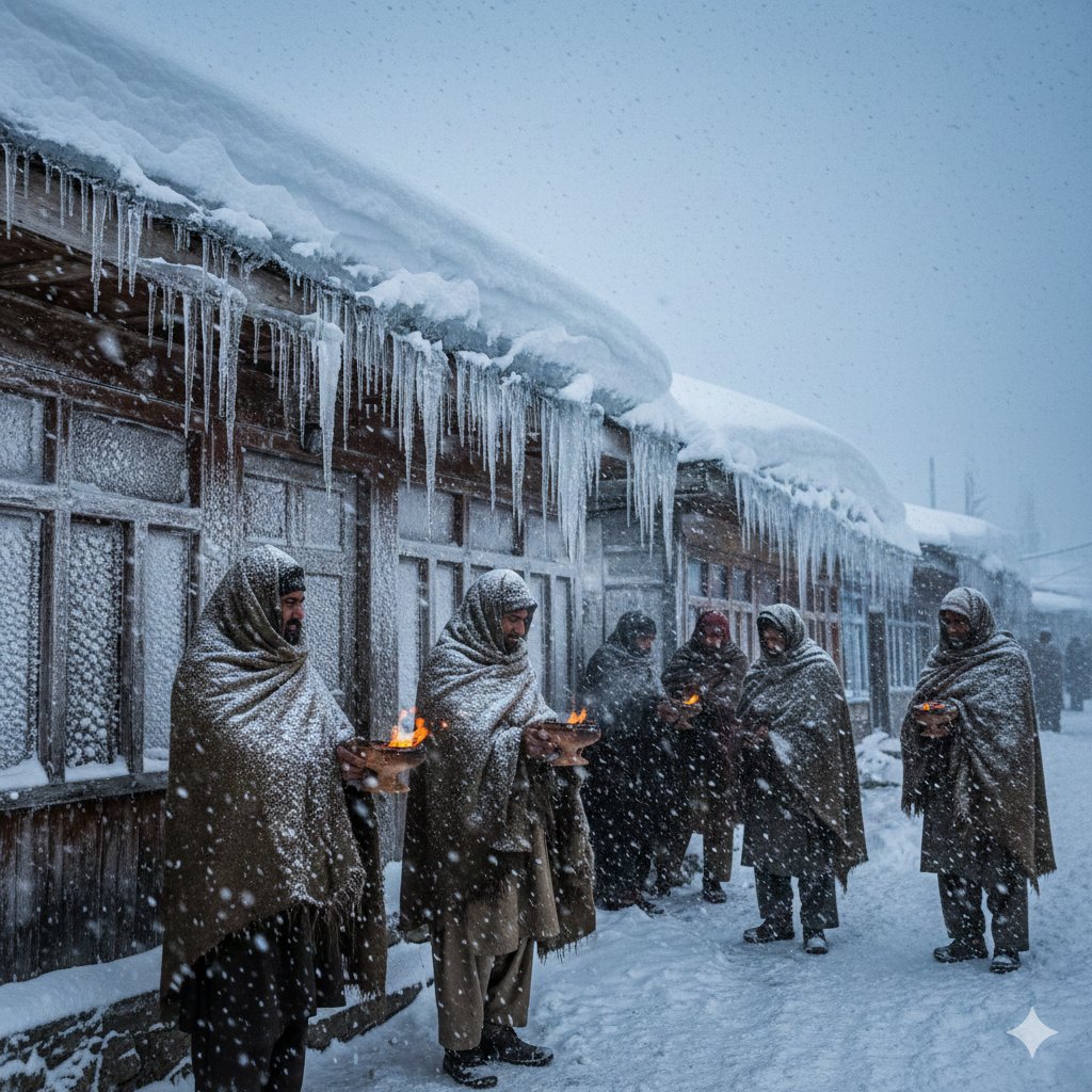 8K Ultra-Realistic Kashmir Winter Scene Prompt AI image template preview