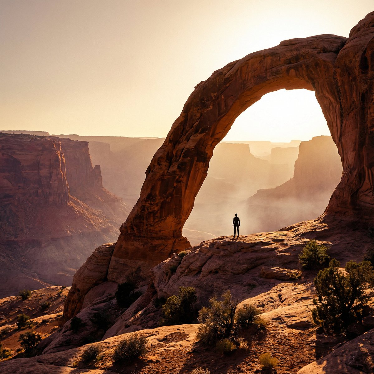 Monumental Desert Canyon Silhouette AI image template preview